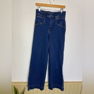 Bagatelle High Rise Wide Leg Jeans Stretch Denim Patch Pockets Women’s Sz 29